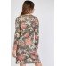 Olive Multi Flowery Printed Jersey Knit Dress